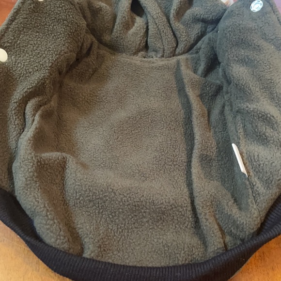 Green Puffy w leopard fur Medium Dog Coat - Picture 4 of 5